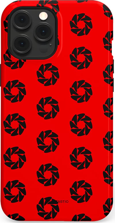 Casetastic hoesje geschikt voor Apple iPhone 12 Pro Max - MagSafe - Dubbellaagse bescherming - Zwarte Sterren op Rood - Fashion Case - Rood Zwart