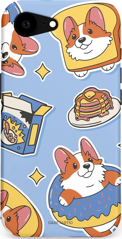 Casetastic Hoesje Geschikt voor Apple iPhone 16e Magsafe - Stijlvolle Beschermende Duo-layer Case - Hondenfeest Ontbijt