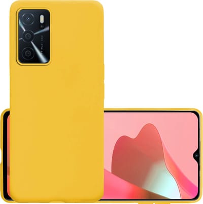 Hoesje - Geschikt voor OPPO A16 - Sterk & Shockproof - Hoes Cover - Siliconen Case - Geel