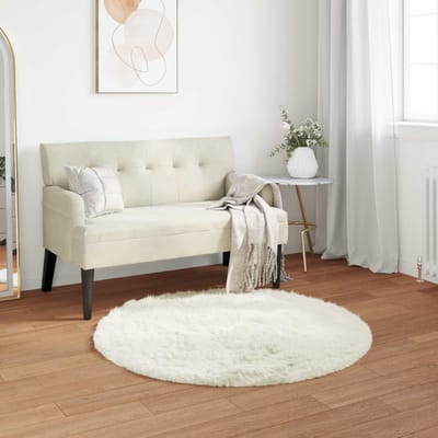 vidaXL - Tapijt - van - imitatie - schapenvacht - TAFALLA - Wit - Ø - 80 - cm - Polyester