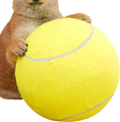 Hondenspeelgoed Tennisballen - Interactief huisdieraccessoire - Actief spelen - Robuuste tandbescherming - 24 x 24 cm - Geel