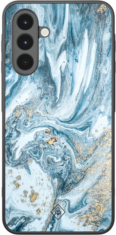Casimoda® hoesje - Geschikt voor Samsung Galaxy A17 - Marble Sea - Zwart TPU Backcover - Marmer - Blauw