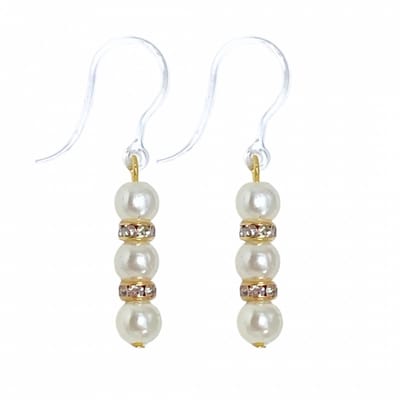 Allergievrij wit Synthetische parel goudkleurig oorbellen-Charme Bijoux