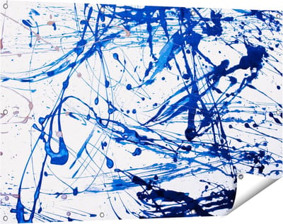 Gards Tuinposter Abstracte Kunst Blauwe Verf - 120x80 cm - Tuindoek - Tuindecoratie - Wanddecoratie buiten - Tuinschilderij