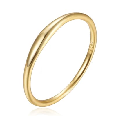 Elenza Thin .925 Zilveren Ring met Gouden Plating – 1mm-18mm