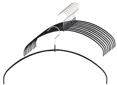 Ruimtebesparende Kleerhangers Set van 20 - Antislip en Draaibaar - Perfect voor T-shirts en Tops - 40 cm - Zwart