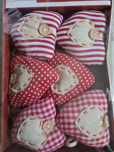 Melinera Kerst decoratie hangers 6 stuks Hartjes