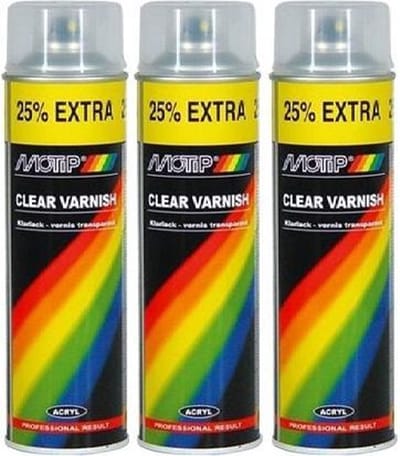 Motip Blanke Hoogglans Acryllak - 500 ml - 3 Stuks