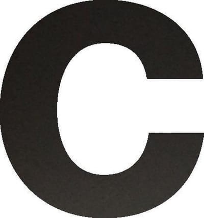 Huisnummer 22,5 cm - Letter c - Mat Zwart