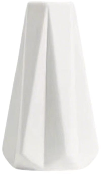 Dailygoods- Bloemvaas 15CM - Witte Keramische Vaas - Ribbel Design - Decoratieve Vaas - Voor Binnen - Geschikt voor Bloemen/Droogbloemen