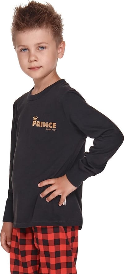 Doctor Nap Katoenen Familie Pyama Jongens | Lange Mouw Lange Broek | Pyjama Jongens | Matching Gezin Pyjama | Kerst Pyjama | Prince Zwart Gold PDG.4368 110/116