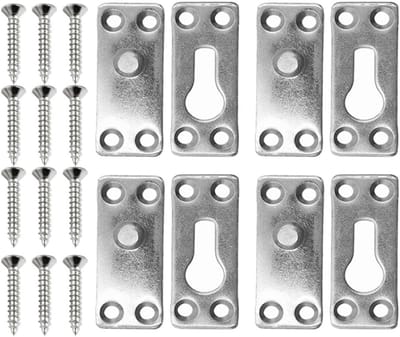 Sets van 4 Bedrails Bevestigingen, Bedrail Fittingen en Railbeugels voor Bedframe en Hoekbevestiging (Lengte X Breedte: 6cm X 2.5cm)