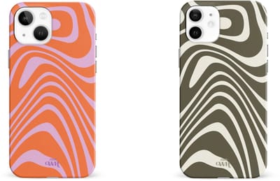 xoxo Wildhearts telefoonhoesjes Boogie Wonderland Green + Boogie Wonderland Orange – Single Layer Hard Cases met golvend patroon – speels en stevig – geschikt voor iPhone 11