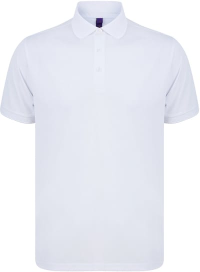 Henbury Herenpolo in gerecycleerd polyester H465 - White - L