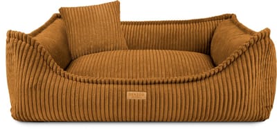 Denzoo Hondenmand Milano | Hondenbed | Hondensofa | Waterafstotend | Afneembare hoes | Orthopedisch Traagschuim | Mustard | M (L80xB60xH23cm)