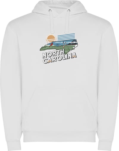 Witte Wanna have hoodie voor de echte Amerika liefhebber USA Amerikaanse / Verenigde Staten de staat North Carolina Print Full Color Color merk Roly maat S