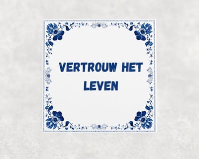 Spreuk tegel 15x15 cm Vertrouw het leven