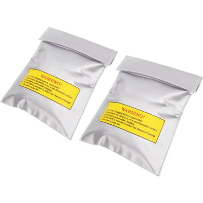 2 Stuks Lithium Batterij Veiligheidstas PVC Vezel Brandwerend Explosiebestendig Lipo Batterij Veilig Opladen white
