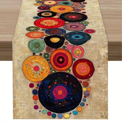 1 stuks beige-bruine patchwork tafelkleed met rood-witte geometrische ruitpatronen. Boerderijstijl, perfect voor binnenkeukens, feesten, restaura 90x33cm red