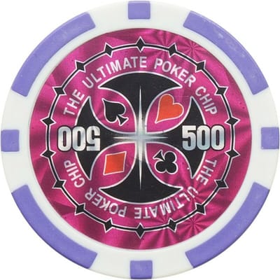 Pokerchips Set - Speelkaarten Accessoires - Casino Avond - 11.5g Gewicht - 500 Stuks - Paars