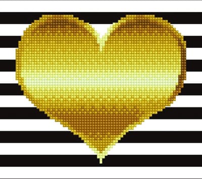 Diamond Painting Volwassenen - Ronde Steentjes - Volledig Pakket - Hobby - Diamond Dotz® - LA49293 - Gouden hart 22 x 22cm