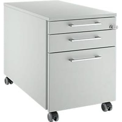 Schäfer Shop  Genius Verrijdbaar ladeblok 126, met hoekgreep B 435 x H 577 mm, lichtgrijs/lichtgrijs/lichtgrijs