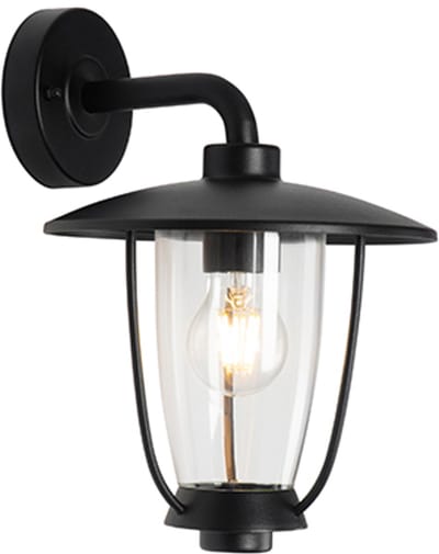 QAZQA khana - Moderne Wandlamp voor buiten - 1 lichts - D 25 cm - Zwart - Buitenverlichting