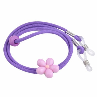 Fako Bijoux® - Brillenkoord - Kids - Elastisch - Bloem - Paars