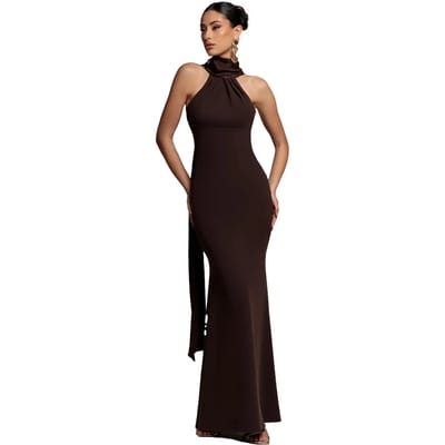 Satin Scuba en Velours Rugvrouw Goddiva Maxi