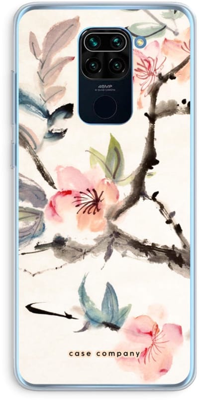 Case Company® - Hoesje geschikt voor Xiaomi Redmi Note 9 hoesje - Japanse bloemen - Soft Cover Telefoonhoesje - Bescherming aan alle Kanten en Schermrand