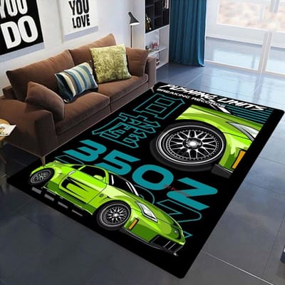 Luxe Retro J-JDM Geïnspireerd Auto Thema Vloerkleed Woonkamer Slaapkamer Vloermat Stijlvol Bankkleed Speelkamer Decoratie Antislip Vloermat 40x60CM