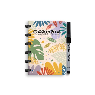 Correctbook A6 Uitwisbaar Notitieboek – Herbruikbaar schrift – Botanical Beauty – Blanco – Inclusief pen & wisdoekje – Aanvulbaar met extra pagina’s