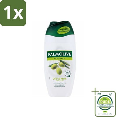 1 x Palmolive - Naturals - Douchecréme - Olijf & Melk - Natuurlijke ingrediënten - 250 ml - Douchecrème - Olijf - Melk - Natuurlijke Ingrediënten - Hydratatie
