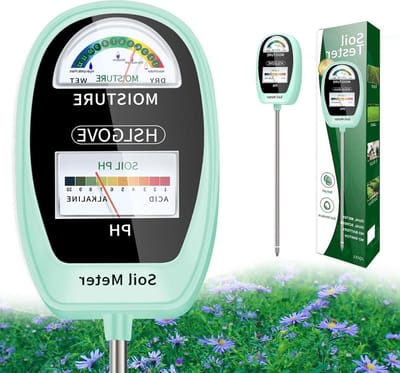 Bodemtest Kit - Vochtigheidsmeter pH meter - Planten Verzorgen - Dubbele Scherm - 7 inch probe - Zwart