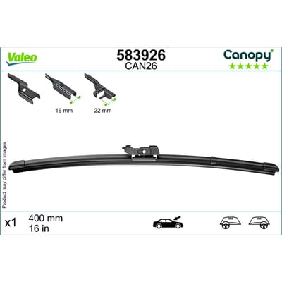 Wisserblad VALEO Canopy 583926, 400mm, Voor, 1 Stuk