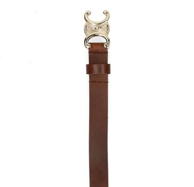 Manfield - Dames - Bruine leren dames riem - Maat 075