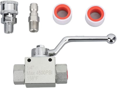 Hogedrukreiniger kogelkraanset, roestvrijstalen snelkoppeling, 4500 PSI, 1/4 inch slangaccessoires