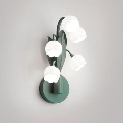 Moderne Wandlamp - Bloemvorm Armatuur - Sfeerverlichting Creëren - Ijzeren Frame - 18 cm Diameter - Wit