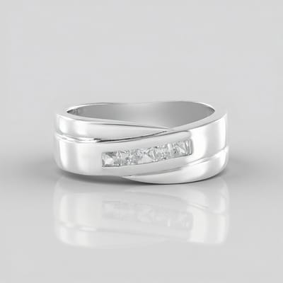 Cavill - Zilveren Ring met 5 Cambodjaanse Zirkonen (0,261 ct) - 925 Sterling Zilver - Moderne Elegante Prinsessenslijp - Kanaalzetting Ring Dames