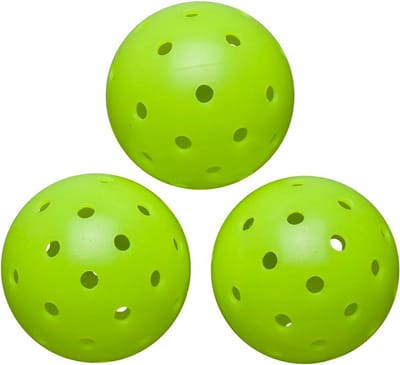 Set van 3 Groene Pickleball Ballen voor Buiten - Duurzaam 40-Gaats Ontwerp