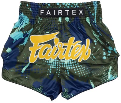 Fairtex Muay Thai Shorts - BS1954 Matrix - Groen / Blauw S