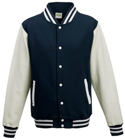 Just Hoods - Varsity Jacket - Oxford Navy/White maat M