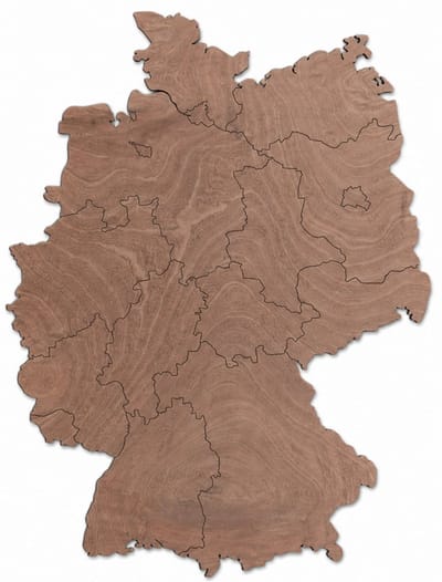 Houten wanddecoratie - Wooden wall decoration | Landkaart Duitsland 33 x 44cm Country map Germany | Donker hout - Dark wood | Muurdecoratie - Wall art - Wandfiguur Deutschland - Echt Hout - Real Wood