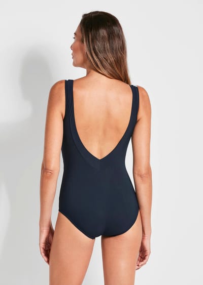 Badpak met halve corsage - blauw / turquoise / gedess. - Gr. 38 B van Goldner Fashion