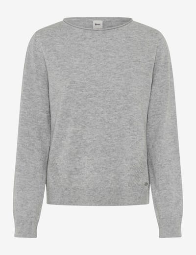 Brax Dames Trui  Style LISA cozy grey, lichtgrijs, maat 32