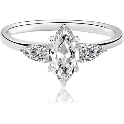Nieuwe Moissanite Ring S925 Sterling Zilver Licht Luxe Niche Design Zirkoon Ring 8 white