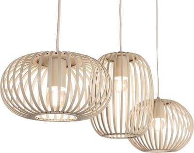 Lumidora Hanglamp 75209 - JUTTA - 3 Lichts - E27 - Beige - Zand - Metaal