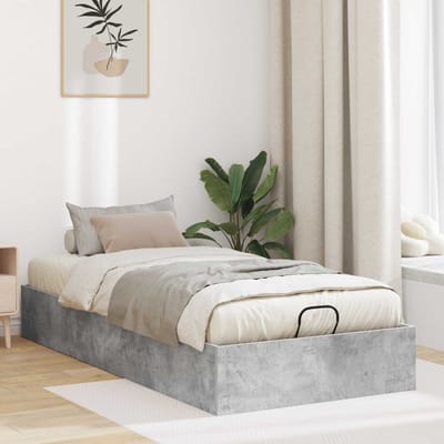 vidaXL - Ottoman - Bedframe - Beton - Grijs - 90 - x - 190 - cm - Geconstrueerd - hout