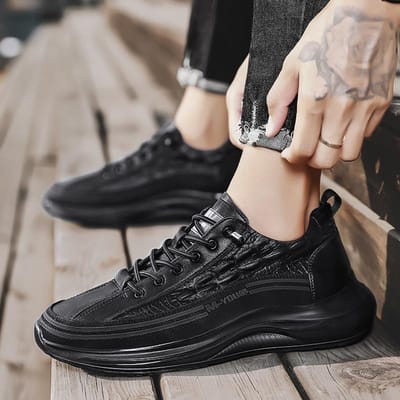 Heren Sneakers Herfst Vetersluiting Dikke Zool Antislip Hoogteverhogend Comfort Nieuwe Trendy Casual Schoenen Heren Skateschoenen 39 gray