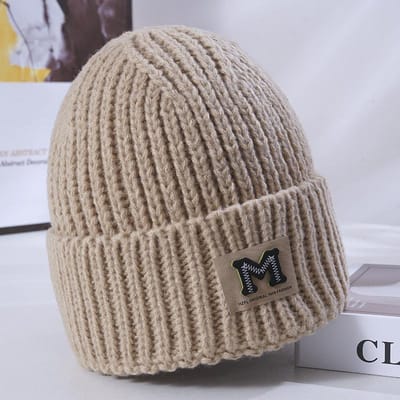 Chapeau d'hiver chaud en tricot pour femme Style coréen Tendance Polyvalent Grande taille Coupe-vent Chapeau en laine pour le froid Hommes gray